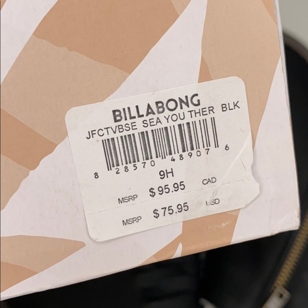 SOLD!! Billabong Black Leather Ankle Booties 9.5 - Picture 11 of 11